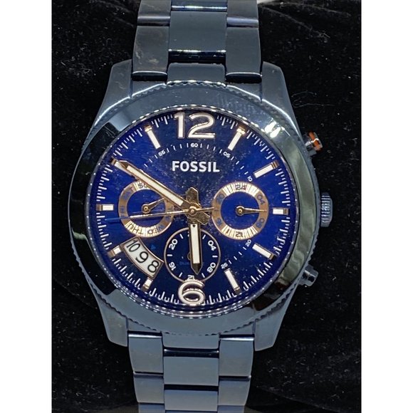 Fossil Perfect Boyfriend ES4093 Womens Analog Blue - Picture 2 of 12